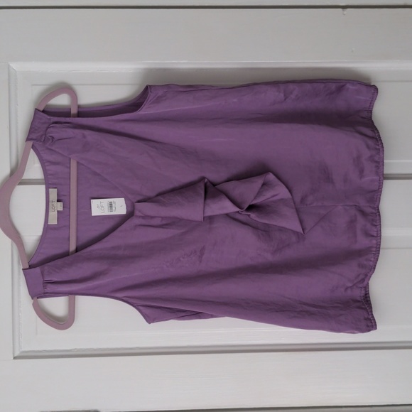 LOFT Tops - Lilac Sleeveless Blouse with Ruffles Front (NWT!)